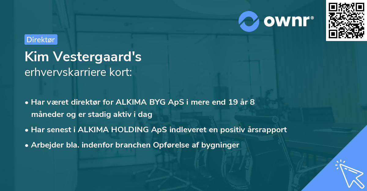 Kim Vestergaard's erhvervskarriere kort