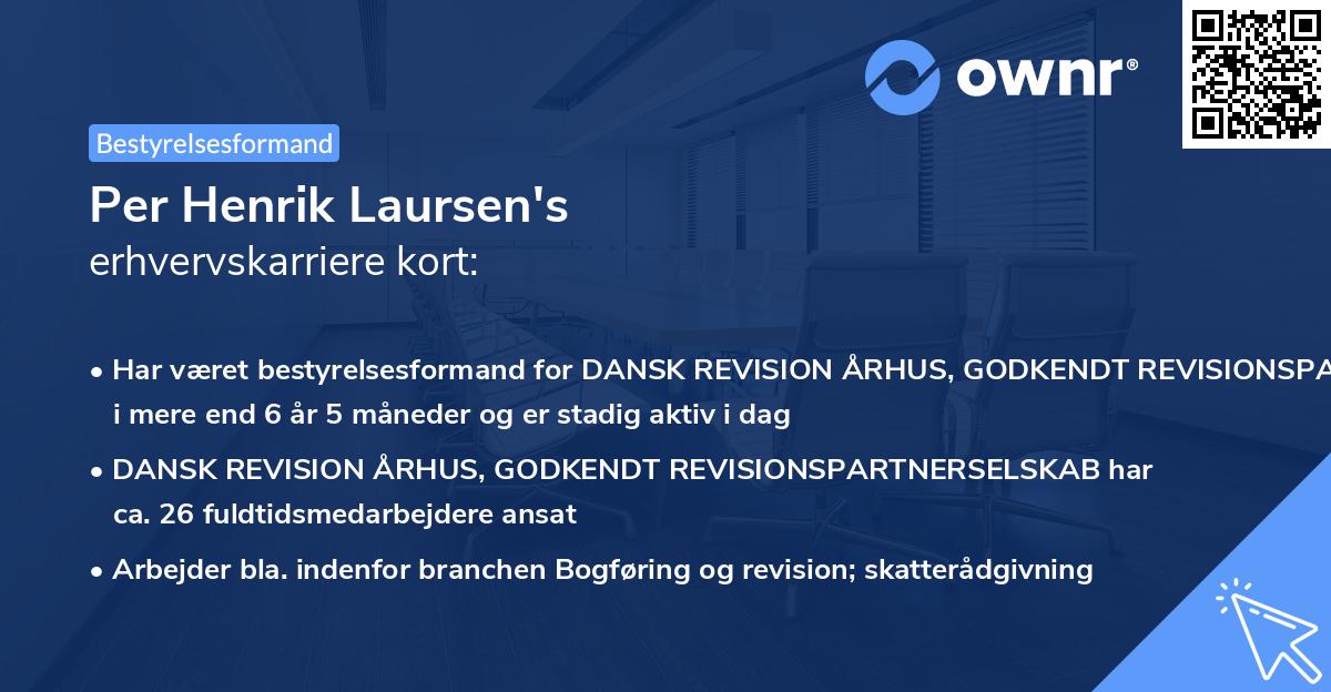 Per Henrik Laursen's erhvervskarriere kort