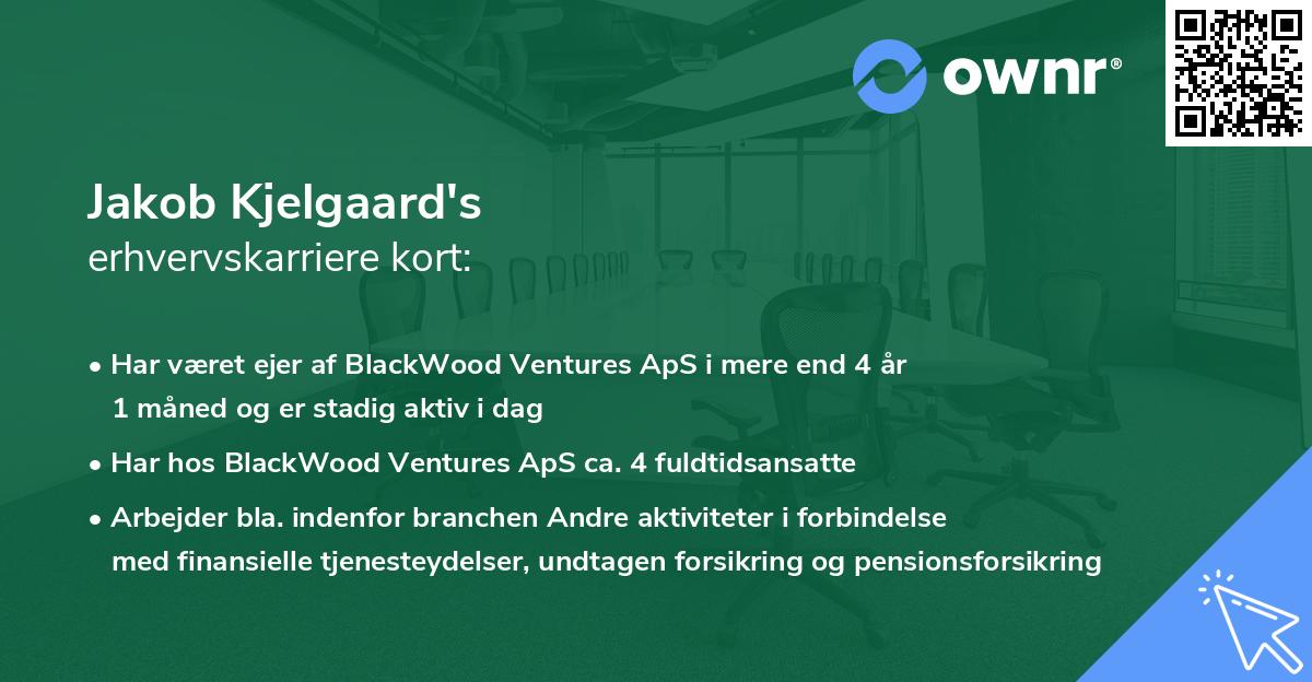 Jakob Kjelgaard's erhvervskarriere kort