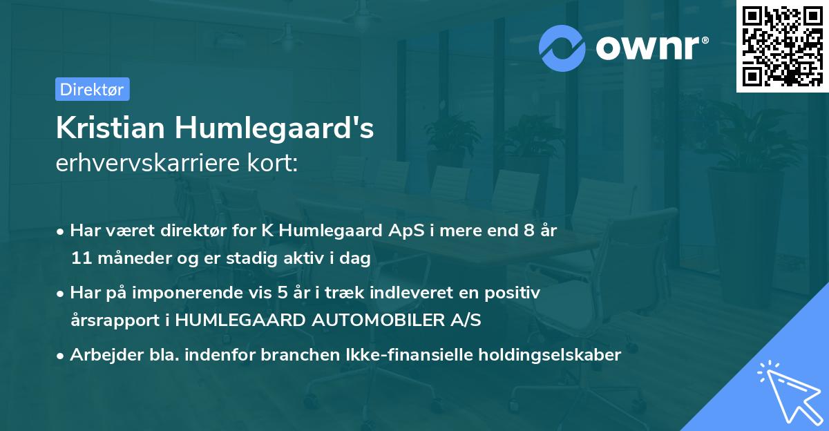 Kristian Humlegaard's erhvervskarriere kort