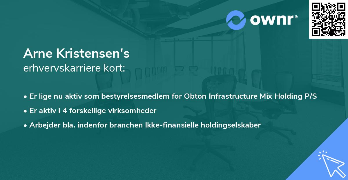 Arne Kristensen's erhvervskarriere kort