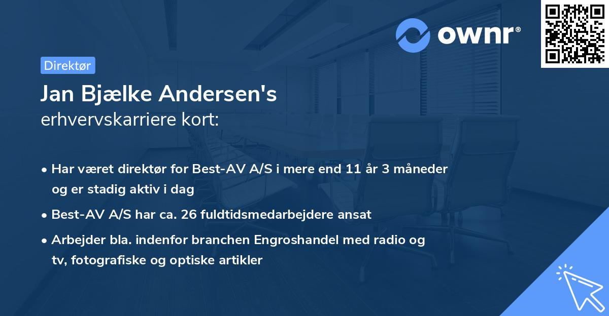 Jan Bjælke Andersen's erhvervskarriere kort