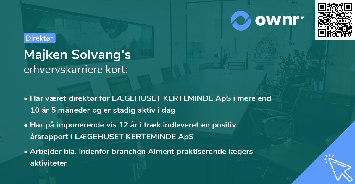Majken Solvang's erhvervskarriere kort