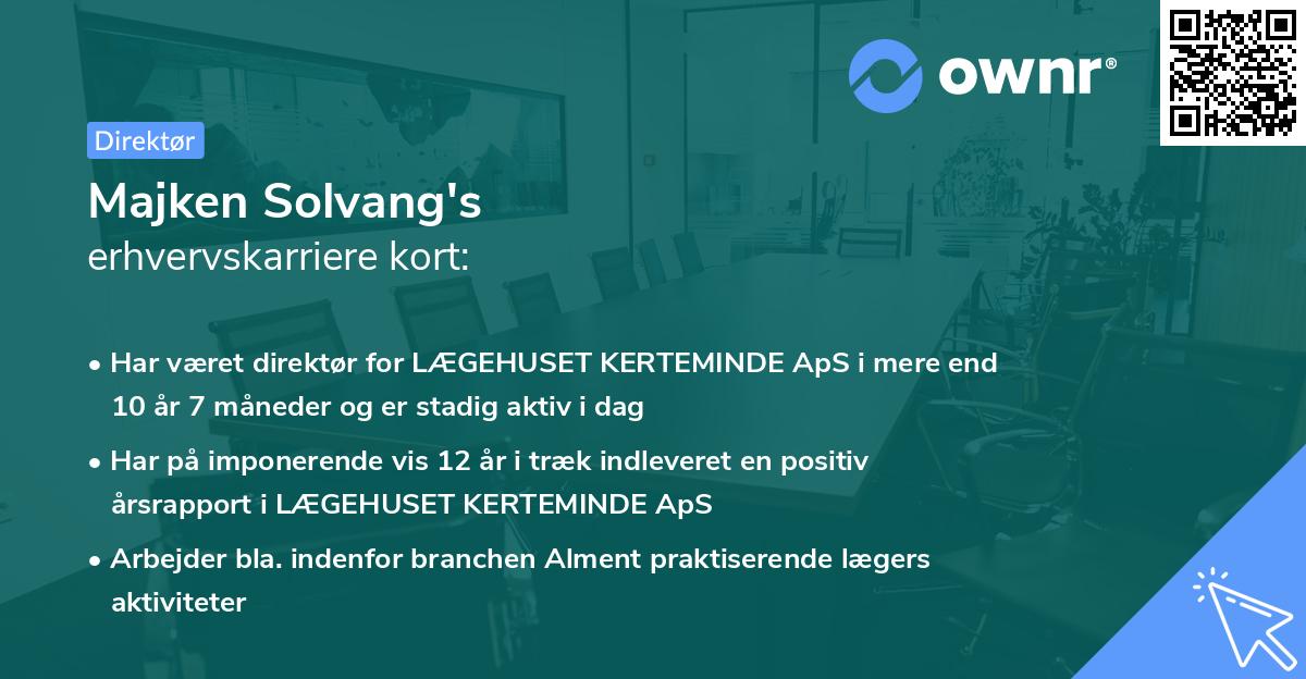 Majken Solvang's erhvervskarriere kort