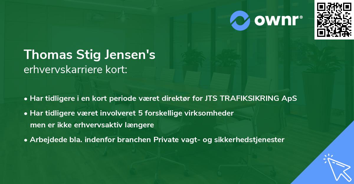 Thomas Stig Jensen's erhvervskarriere kort