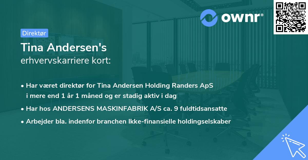 Tina Andersen's erhvervskarriere kort