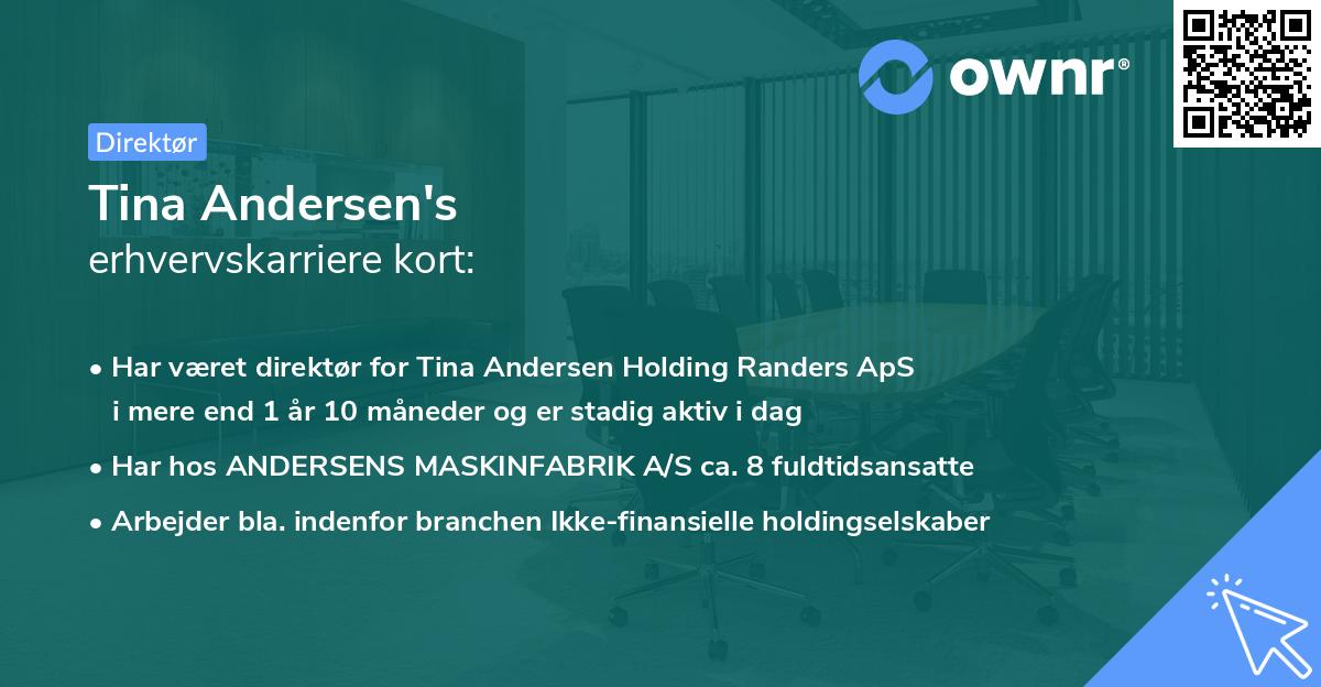 Tina Andersen's erhvervskarriere kort