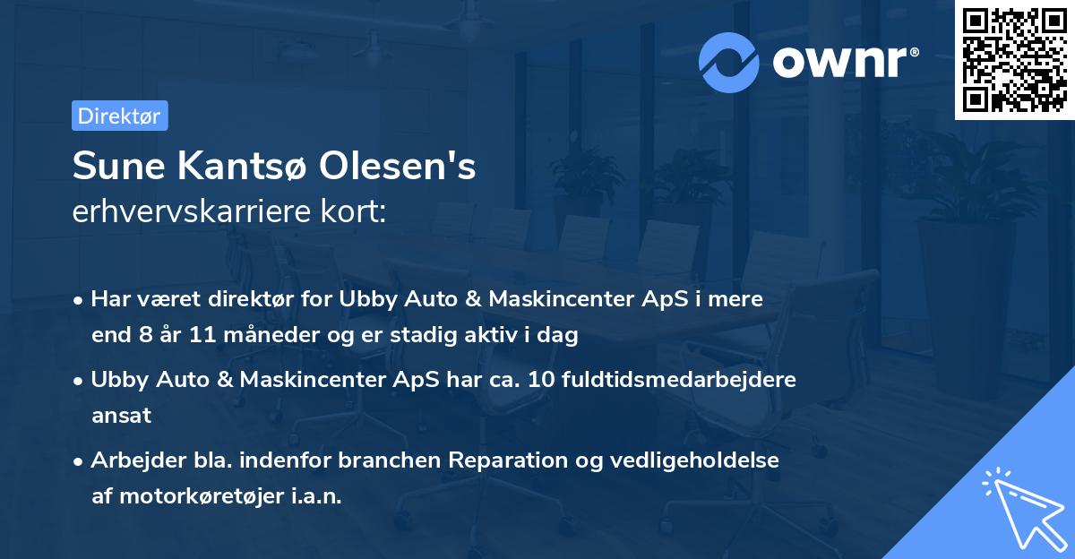 Sune Kantsø Olesen's erhvervskarriere kort