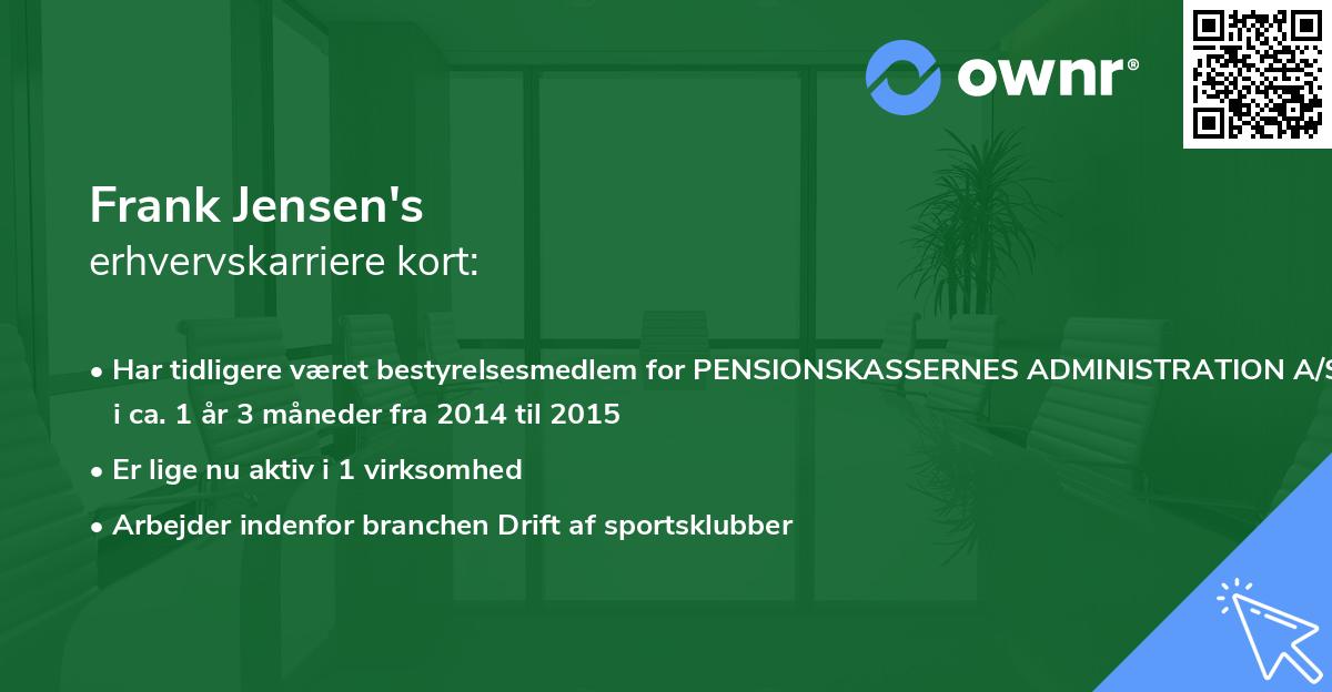 Frank Jensen's erhvervskarriere kort