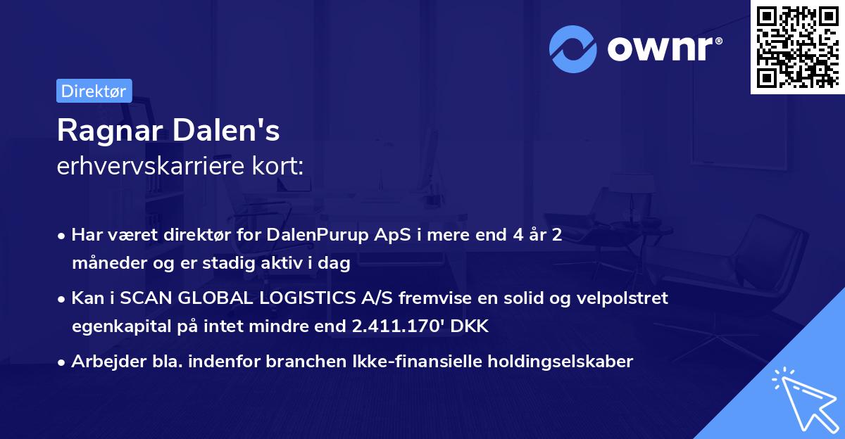 Ragnar Dalen's erhvervskarriere kort