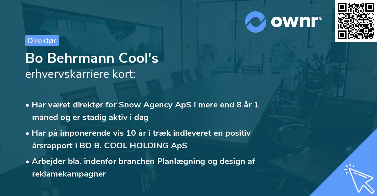 Bo Behrmann Cool's erhvervskarriere kort