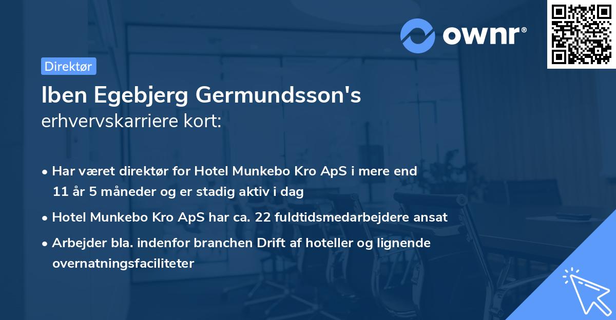 Iben Egebjerg Germundsson's erhvervskarriere kort