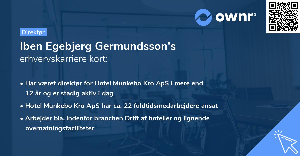 Iben Egebjerg Germundsson's erhvervskarriere kort