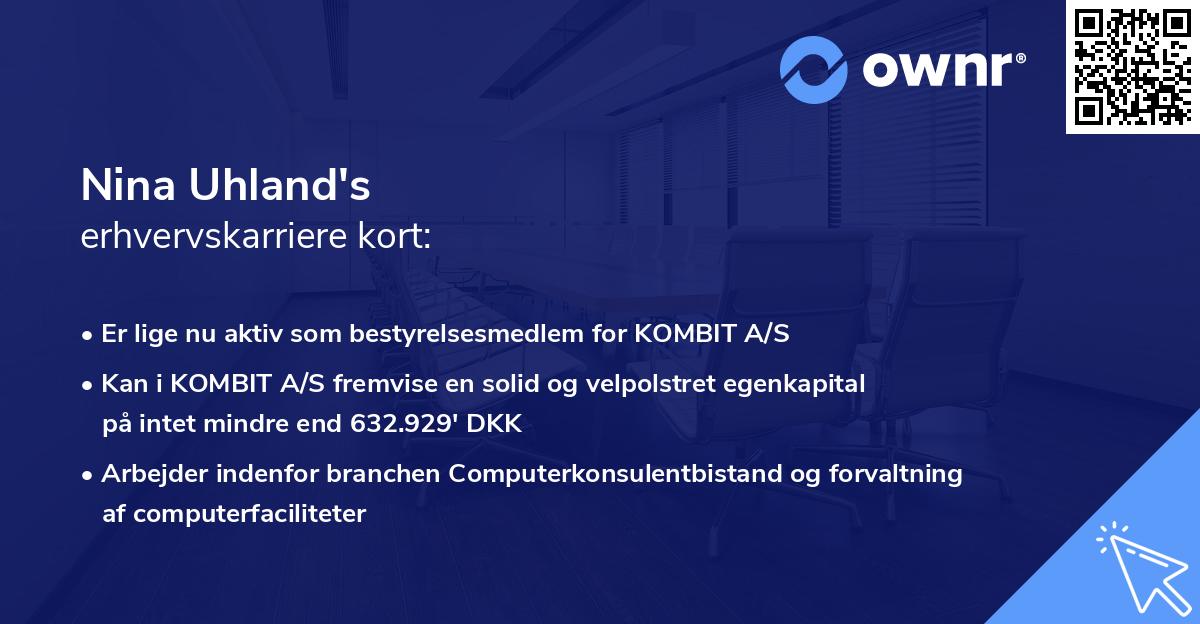 Nina Uhland's erhvervskarriere kort
