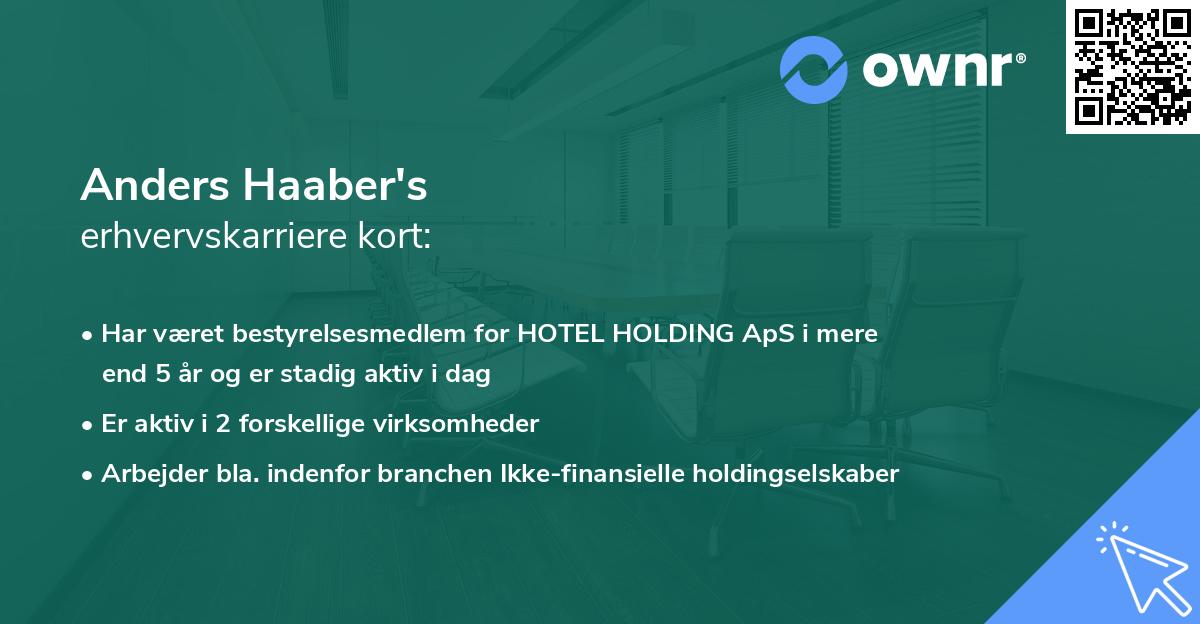 Anders Haaber's erhvervskarriere kort