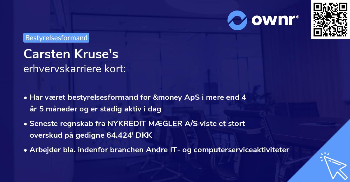 Carsten Kruse's erhvervskarriere kort