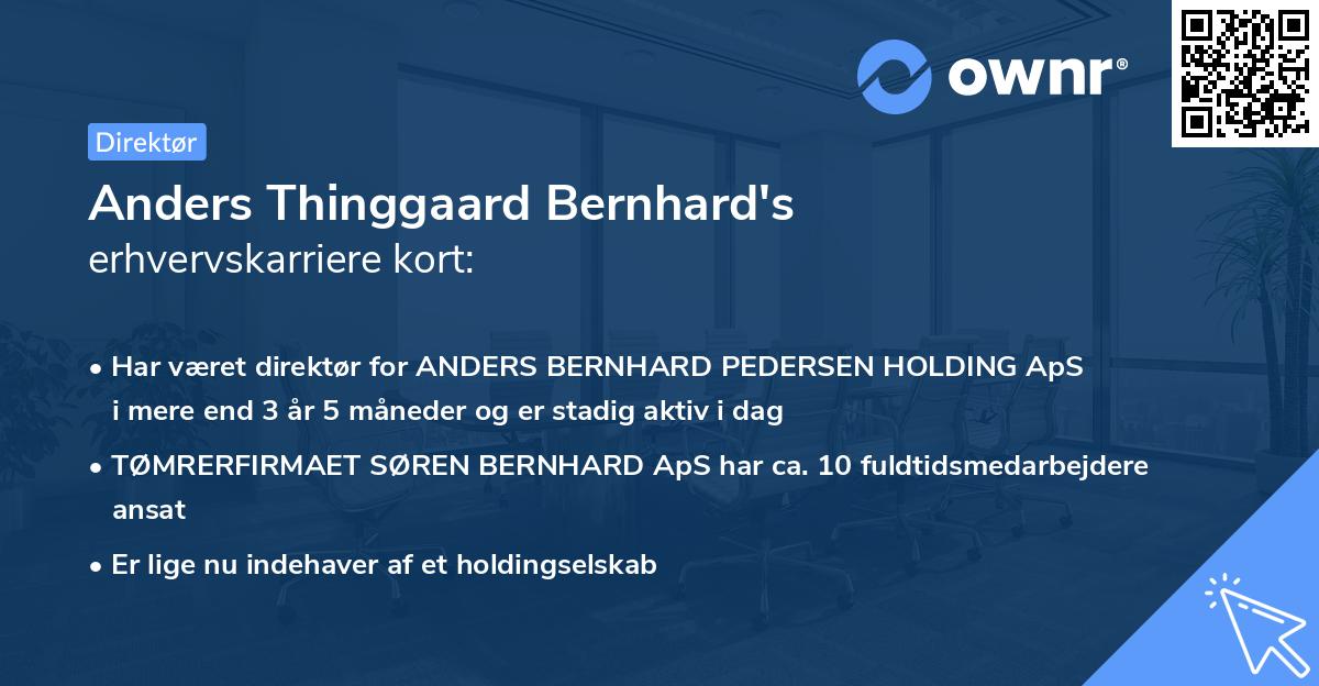 Anders Thinggaard Bernhard's erhvervskarriere kort