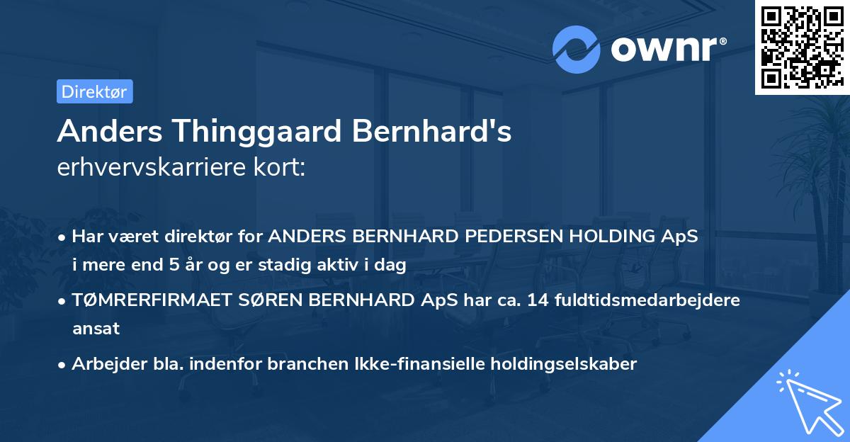 Anders Thinggaard Bernhard's erhvervskarriere kort