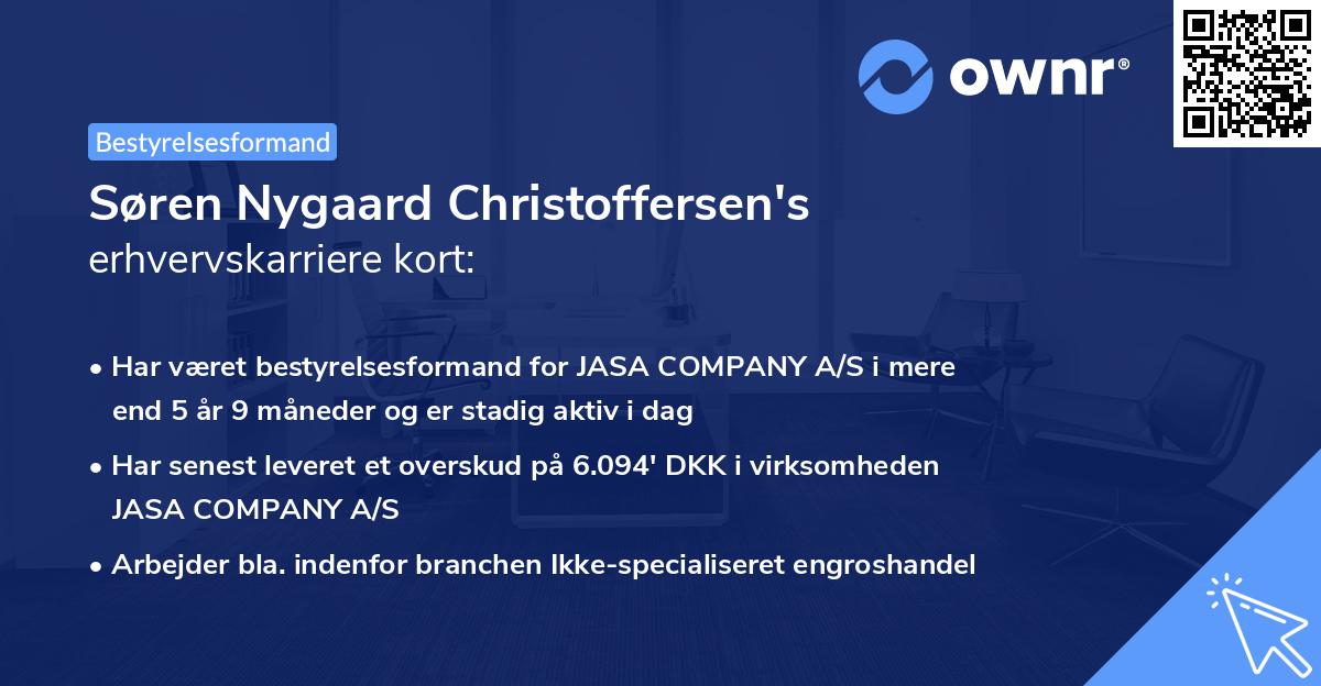 Søren Nygaard Christoffersen's erhvervskarriere kort