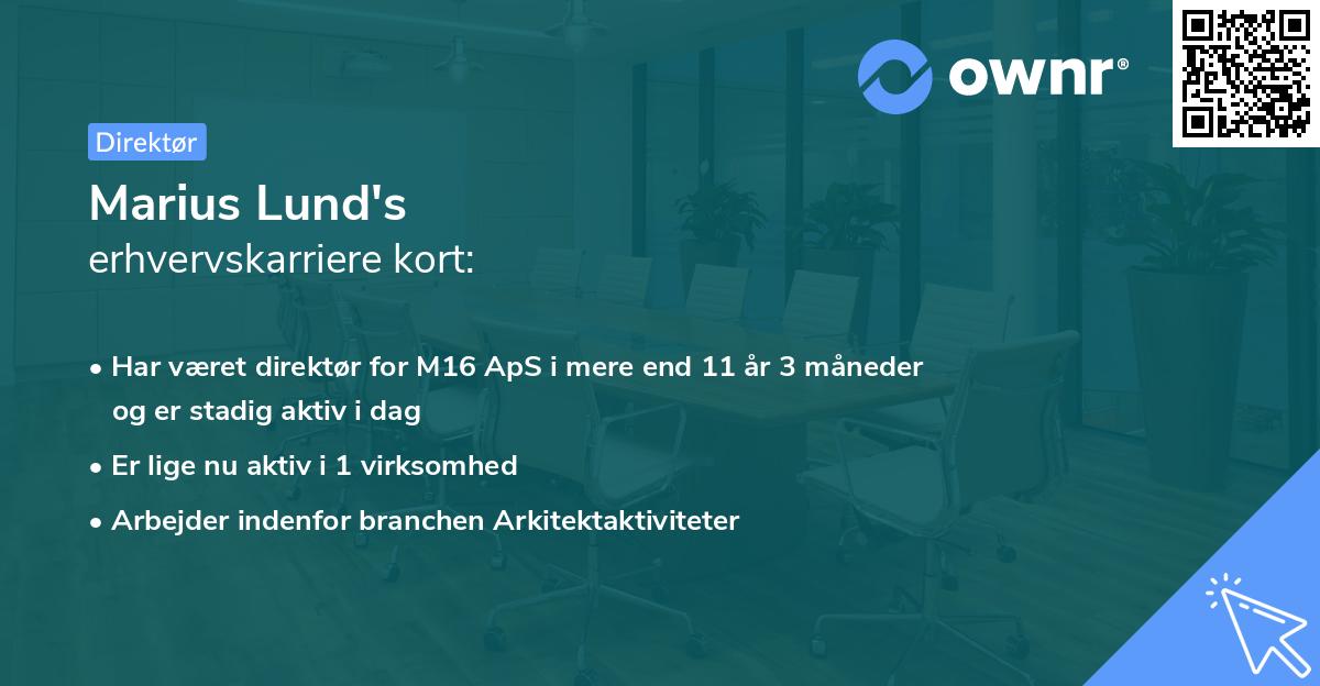 Marius Lund's erhvervskarriere kort