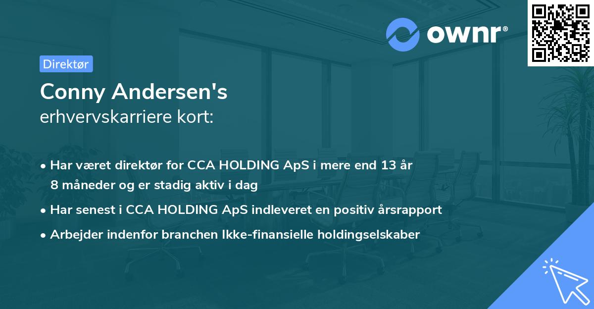 Conny Andersen's erhvervskarriere kort