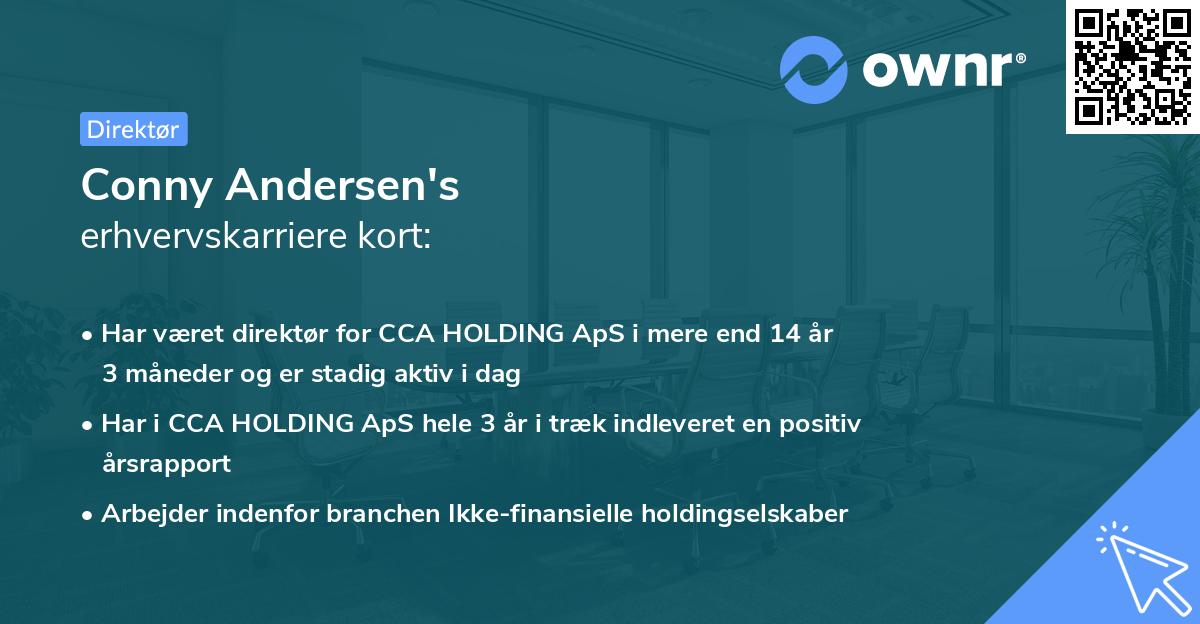 Conny Andersen's erhvervskarriere kort