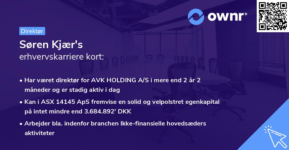 Søren Kjær's erhvervskarriere kort