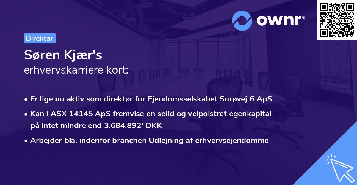 Søren Kjær's erhvervskarriere kort