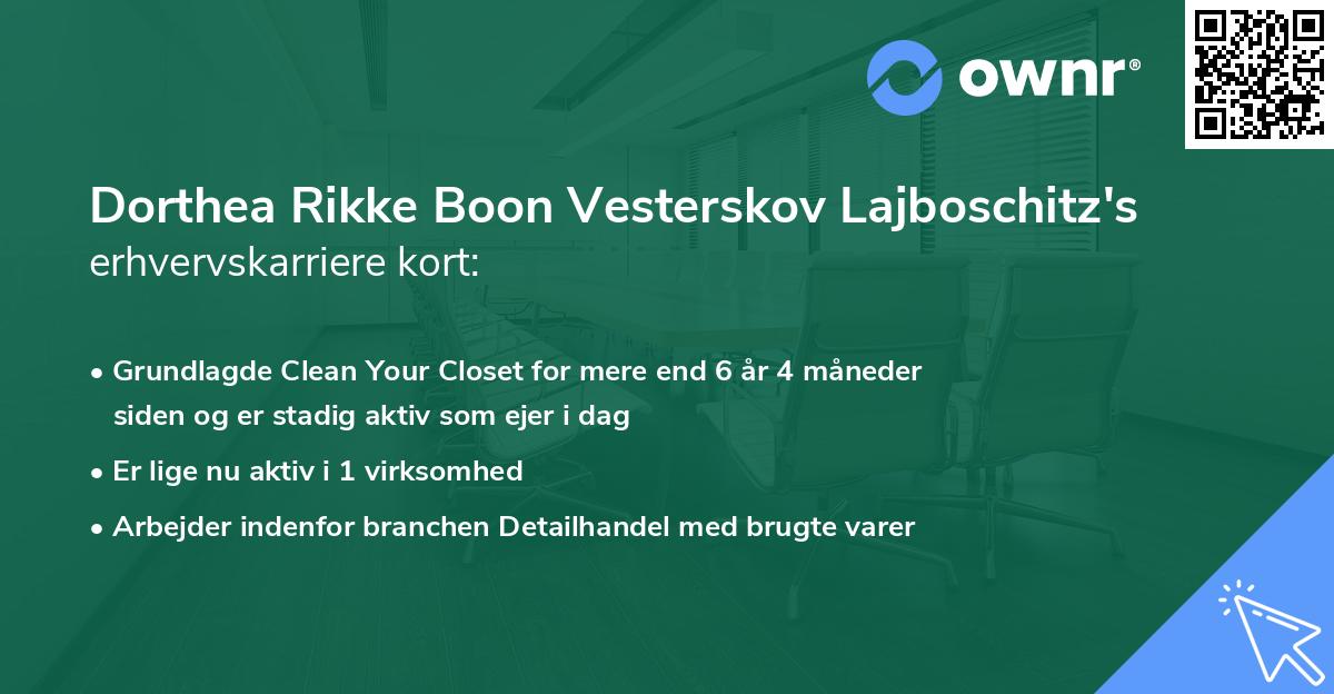 Dorthea Rikke Boon Vesterskov Lajboschitz's erhvervskarriere kort