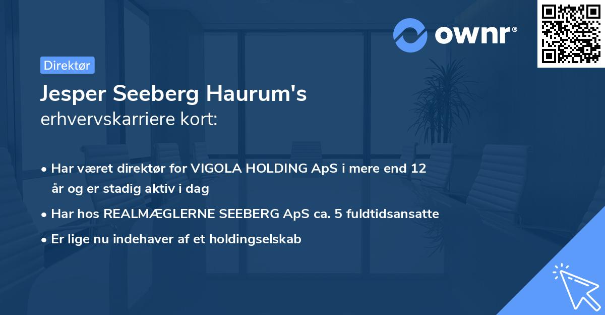 Jesper Seeberg Haurum's erhvervskarriere kort