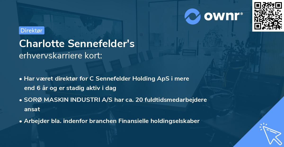 Charlotte Sennefelder's erhvervskarriere kort