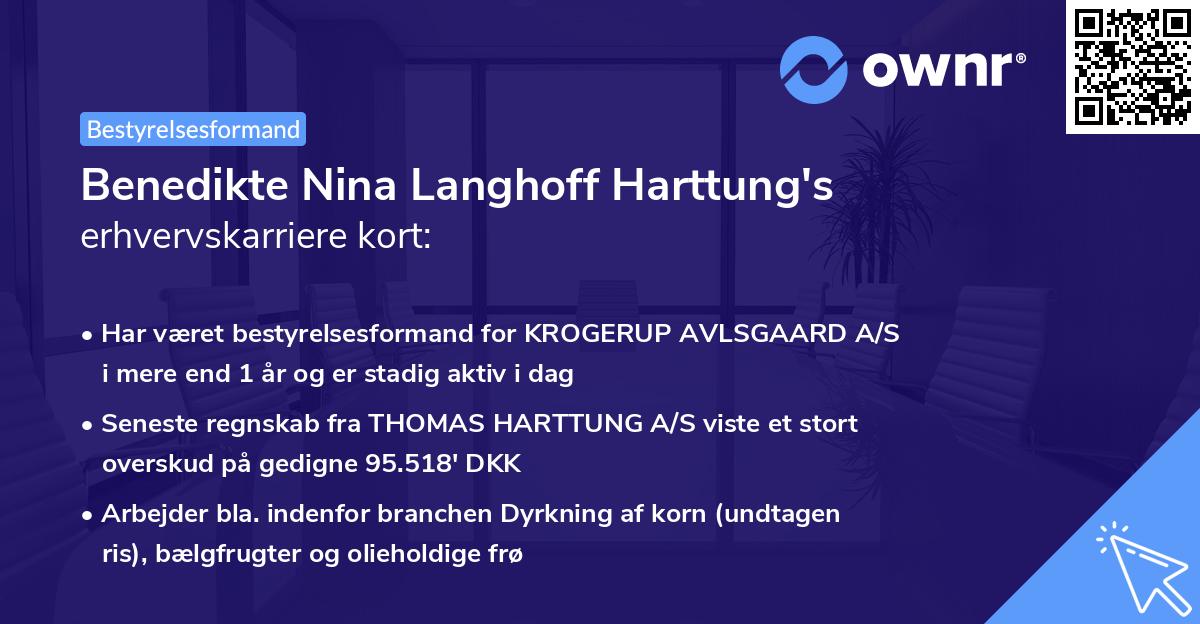 Benedikte Nina Langhoff Harttung's erhvervskarriere kort