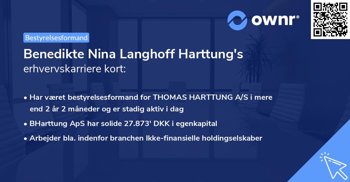 Benedikte Nina Langhoff Harttung's erhvervskarriere kort