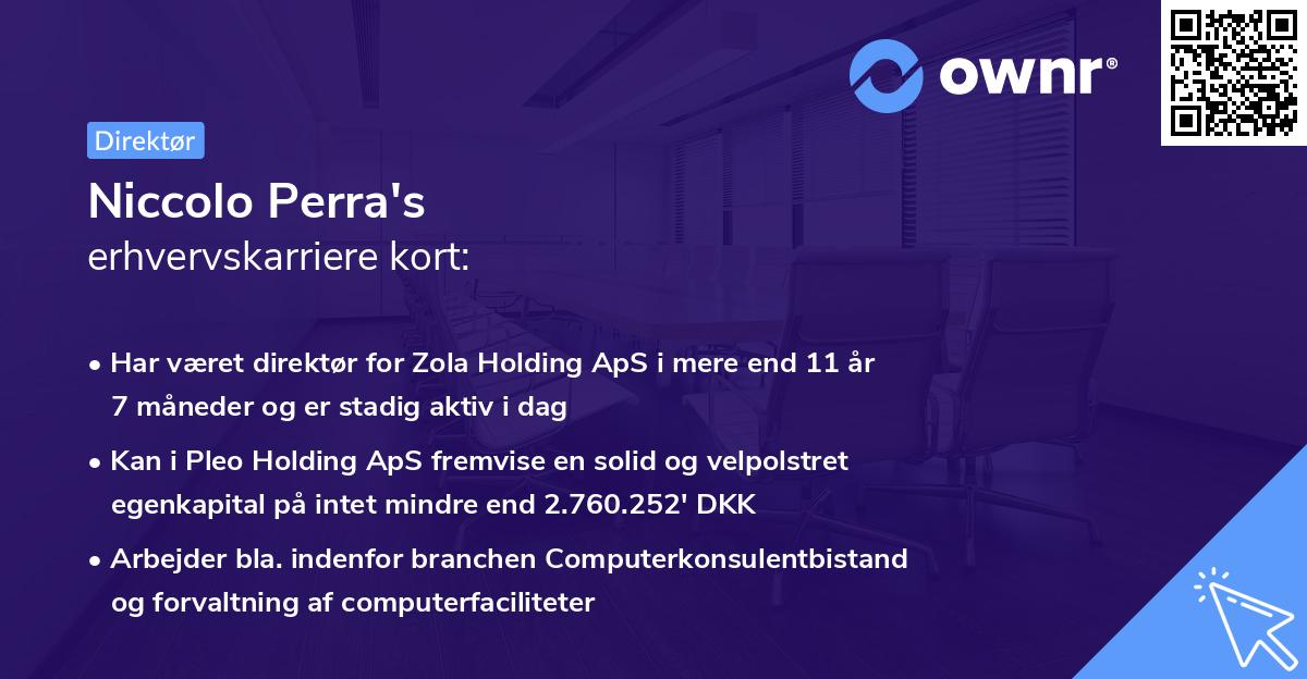 Niccolo Perra's erhvervskarriere kort