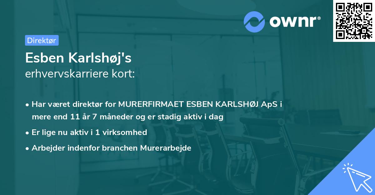 Esben Karlshøj's erhvervskarriere kort