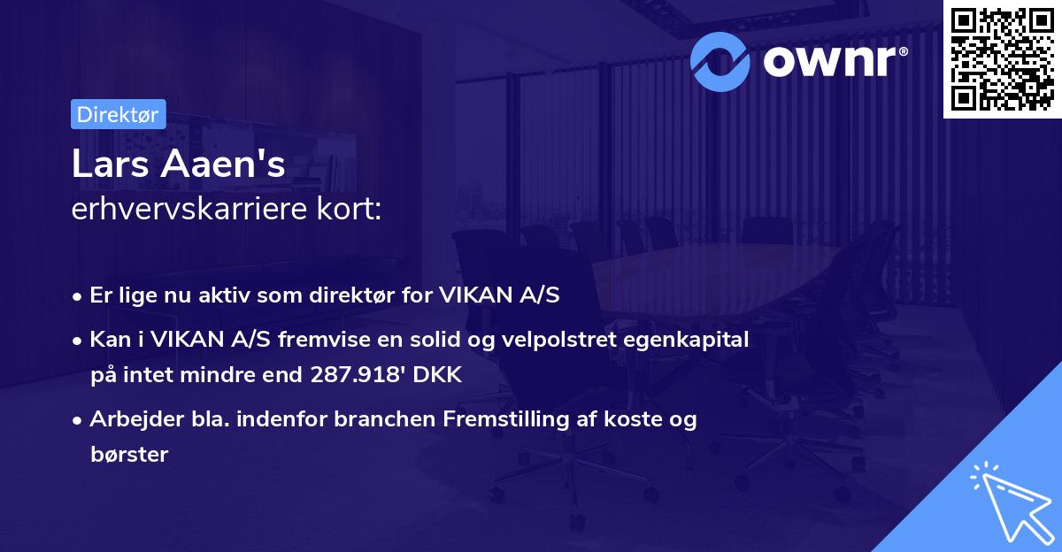 Lars Aaen's erhvervskarriere kort
