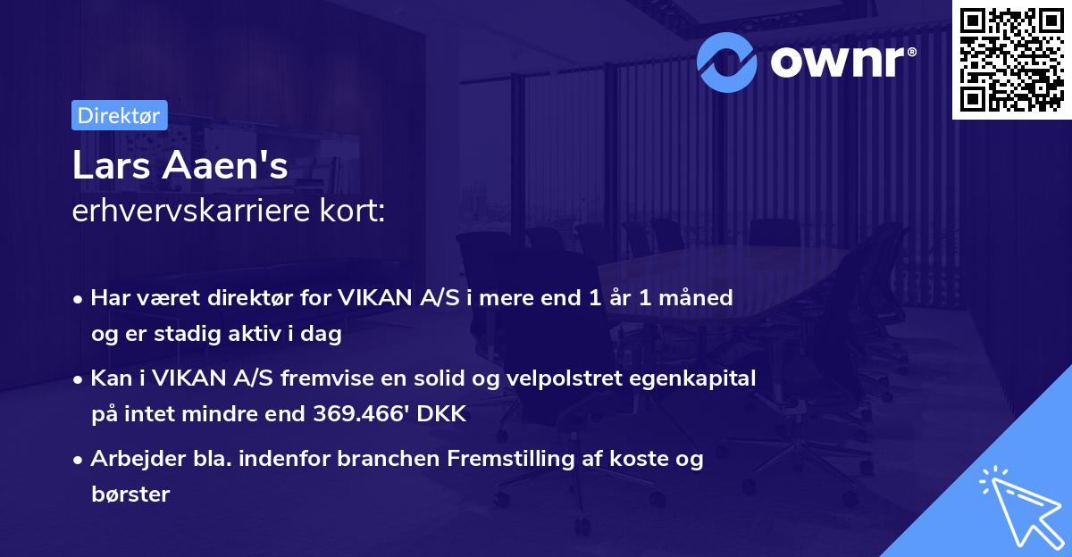 Lars Aaen's erhvervskarriere kort