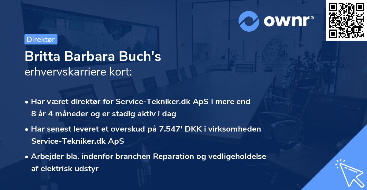 Britta Barbara Buch's erhvervskarriere kort