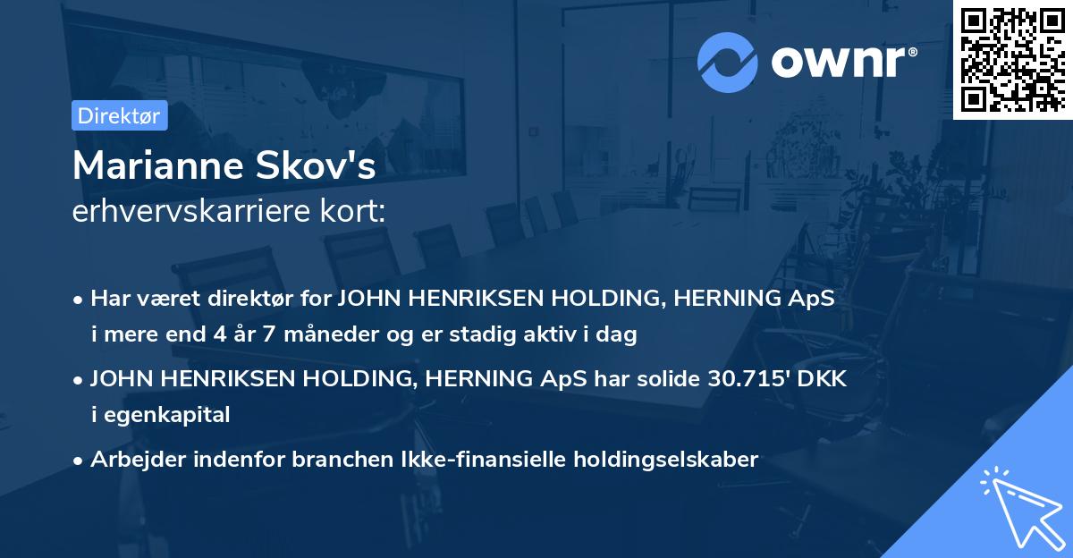Marianne Skov's erhvervskarriere kort