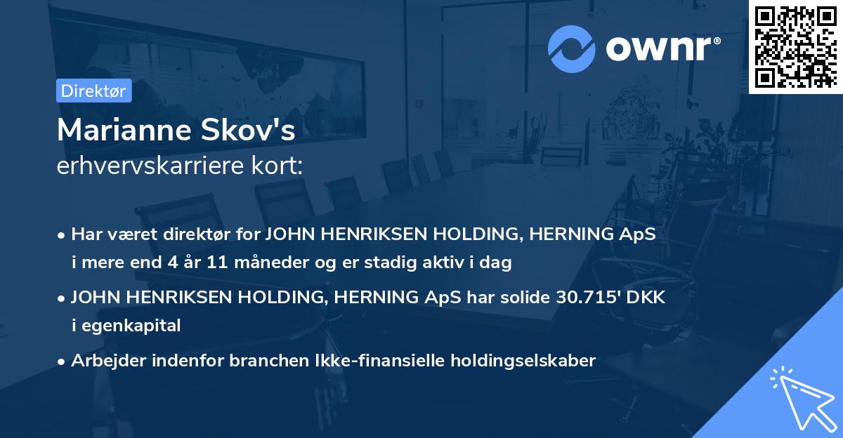 Marianne Skov's erhvervskarriere kort