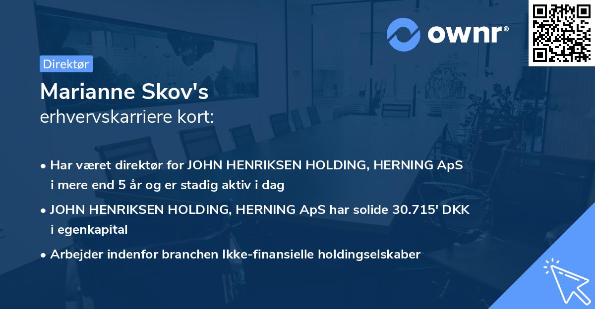 Marianne Skov's erhvervskarriere kort