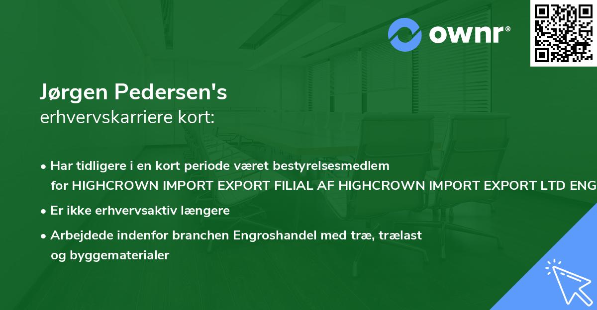 Jørgen Pedersen's erhvervskarriere kort