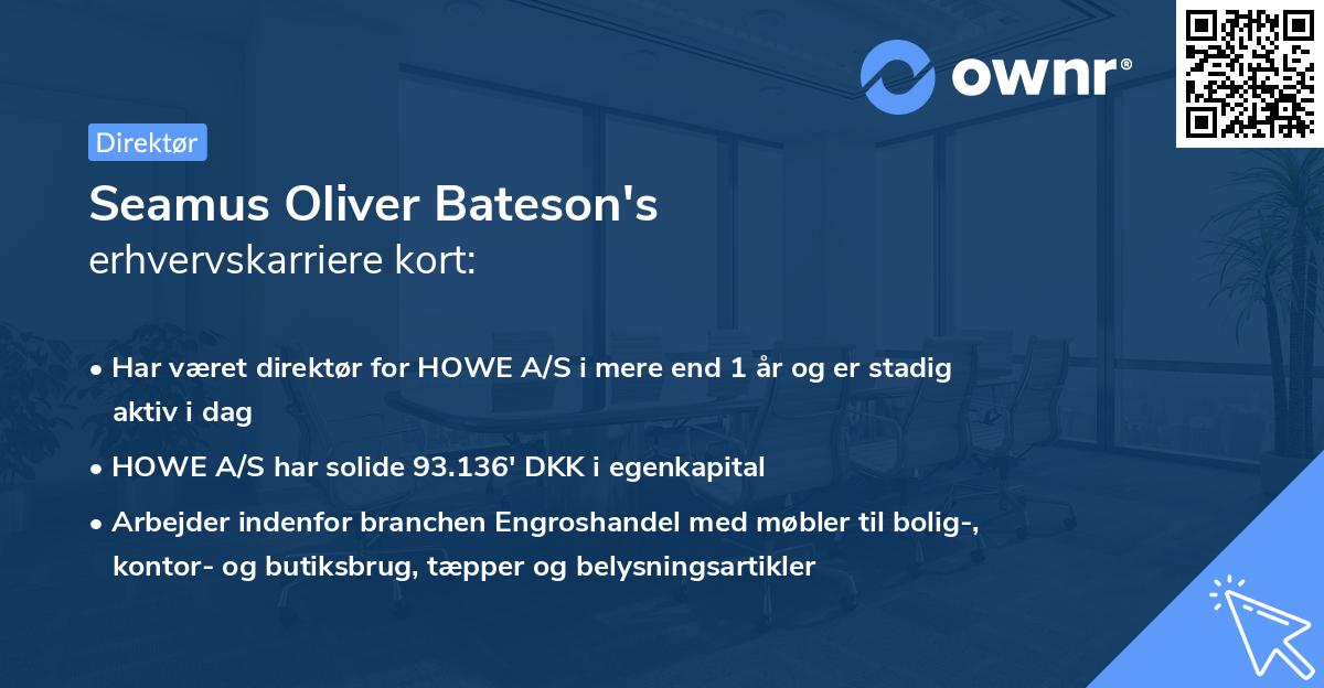 Seamus Oliver Bateson's erhvervskarriere kort