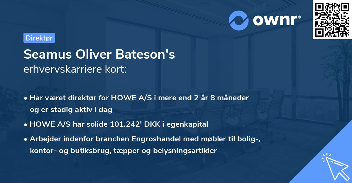 Seamus Oliver Bateson's erhvervskarriere kort