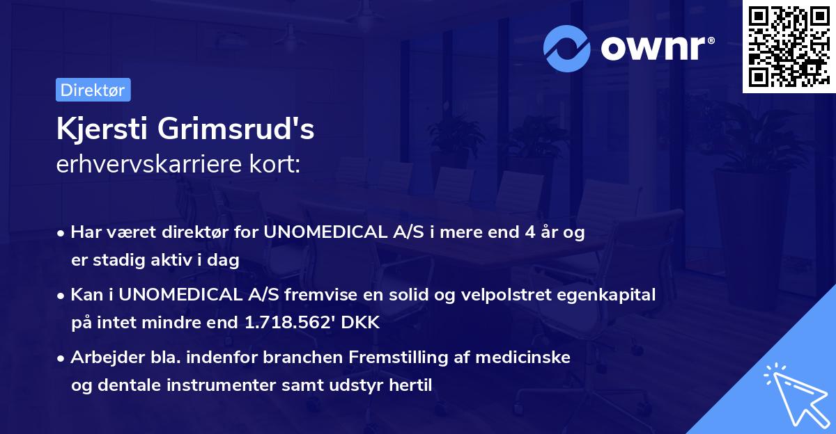 Kjersti Grimsrud's erhvervskarriere kort