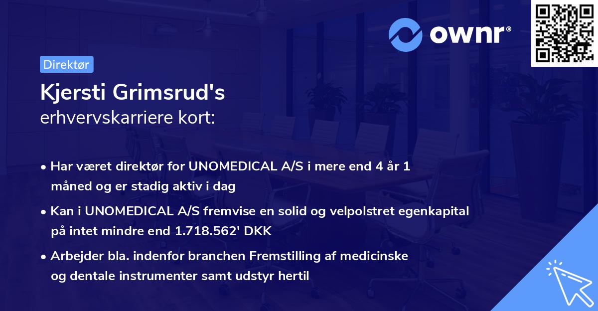 Kjersti Grimsrud's erhvervskarriere kort