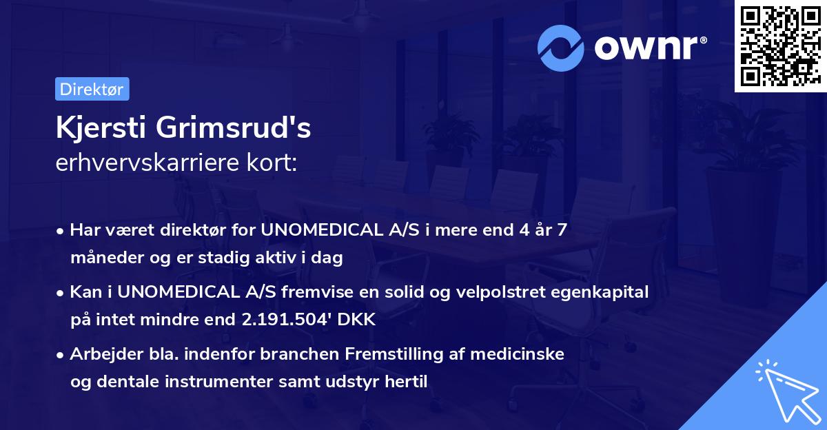 Kjersti Grimsrud's erhvervskarriere kort