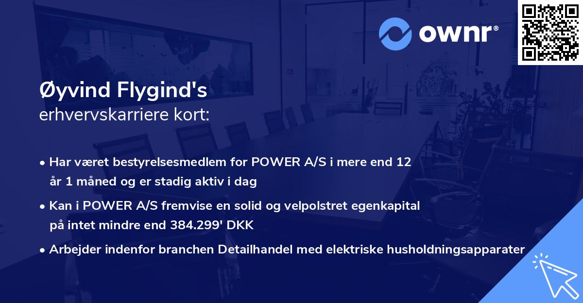 Øyvind Flygind's erhvervskarriere kort