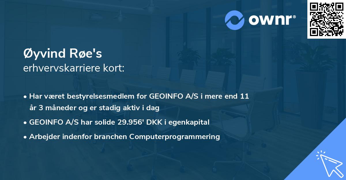 Øyvind Røe's erhvervskarriere kort