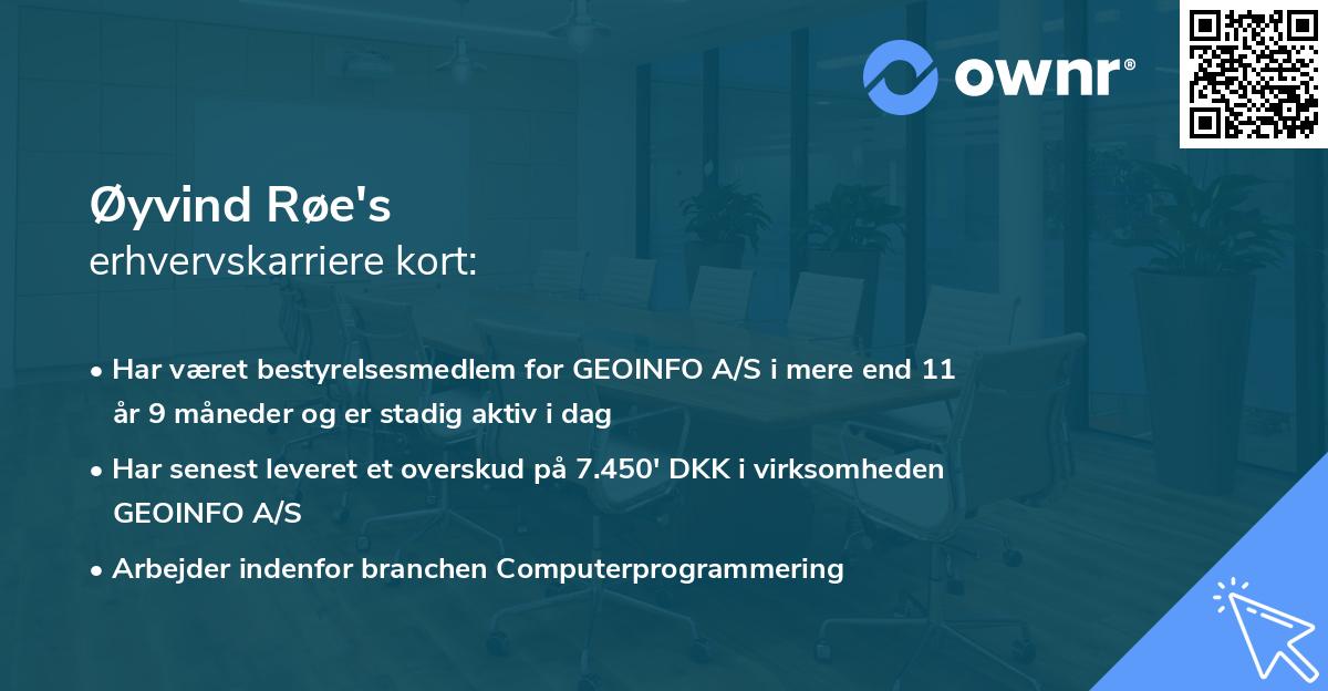 Øyvind Røe's erhvervskarriere kort